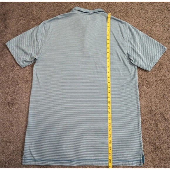 Men's Linksoul Tempus Fugit Blue Striped Pocket Golf Polo Shirt Large - Picture 6 of 6
